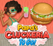 Papa's Cluckeria Papa's Cluckeria is a cooking game, managing a sandwich restaurant. You'll fry food, assemble sandwiches, and prepare snacks for your customers.