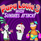 Papa Louie 3 Papa Louie 3 When Sundaes Attack is a platform adventure game where your mission is to rescue Papa Louie and his customers from eccentric desserts in a strange land.