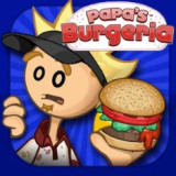 Papa's Burgeria Papa's Burgeria is an exciting simulation game where you will manage a famous fast-food restaurant to prepare delicious burgers and serve them to your hungry customers.