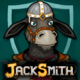 Jacksmith Jacksmith is an exciting action game. You will play as a blacksmith who creates powerful weapons for warriors. Join the battle to help the army defeat the Great Wizard Dudley.
